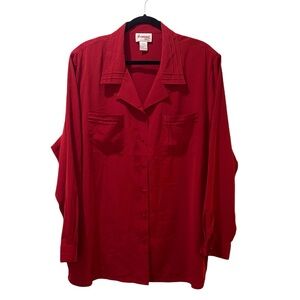 Joanna Plus Red Button-up Shirt